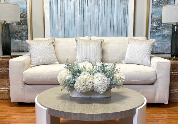 Hydrangea And Eucalyptus In Vase