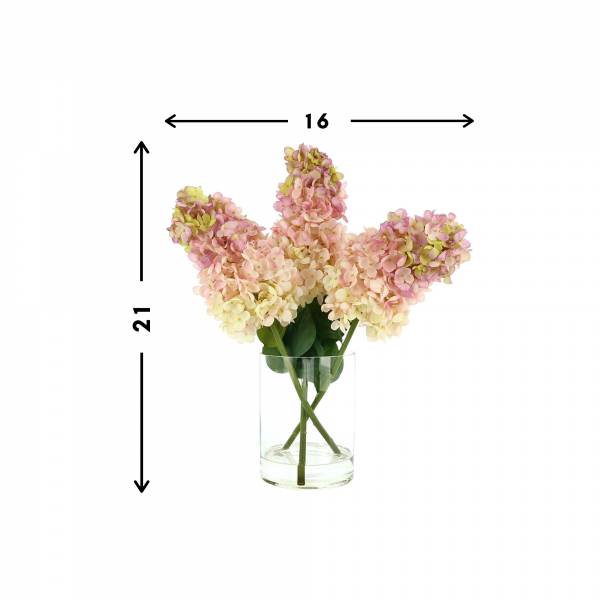 Cone Shaped Hydrangea In Glass Vase