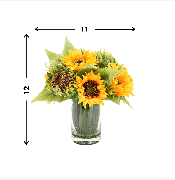 Sunflower in Glass Vase - Playtpus Home