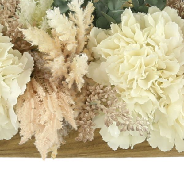 Hydrangeas, Pampas in a Wooden Bowl