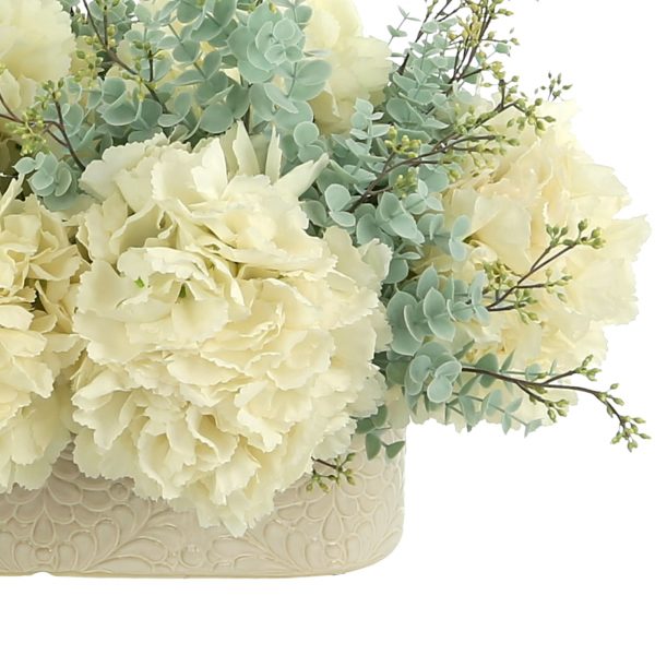 Hydrangea And Eucalyptus In Vase