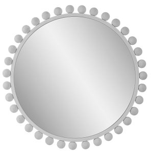 Cyra Round Mirror, White