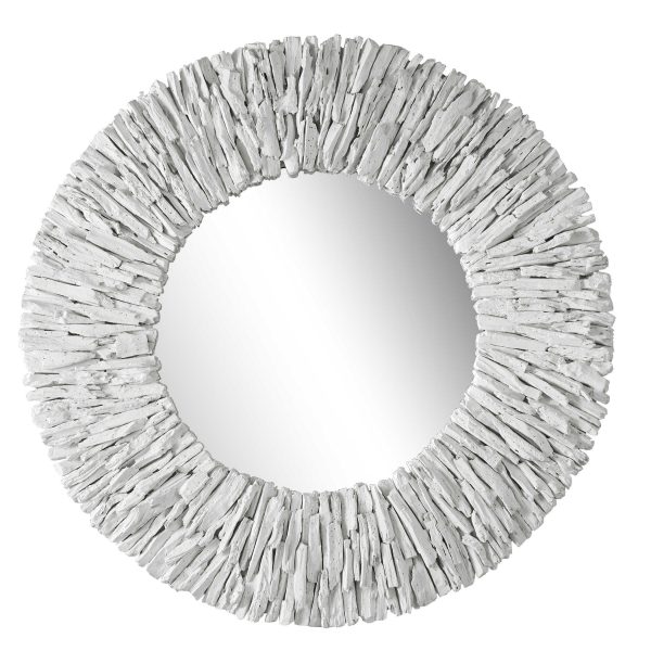 Teak Branch Round Mirror