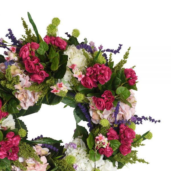 Grapevine Wreath with Hydrangeas and Begonias - Image 2