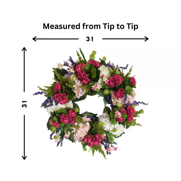 Grapevine Wreath with Hydrangeas and Begonias - Image 3