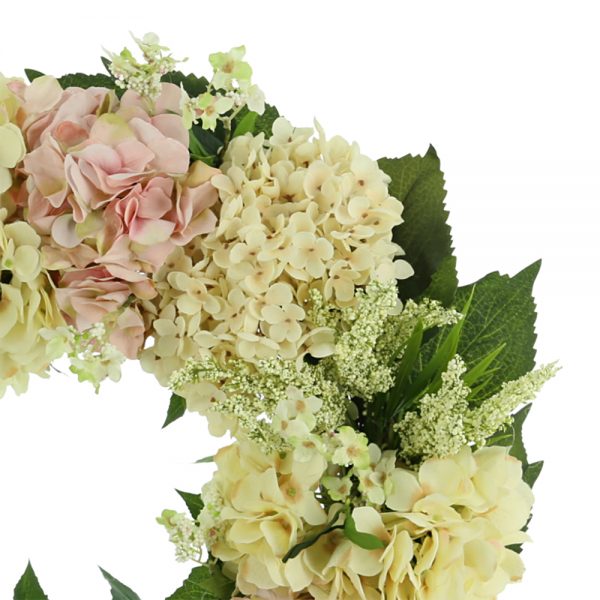 Grapevine Wreath with Assorted Hydrangeas and Heather - Image 2