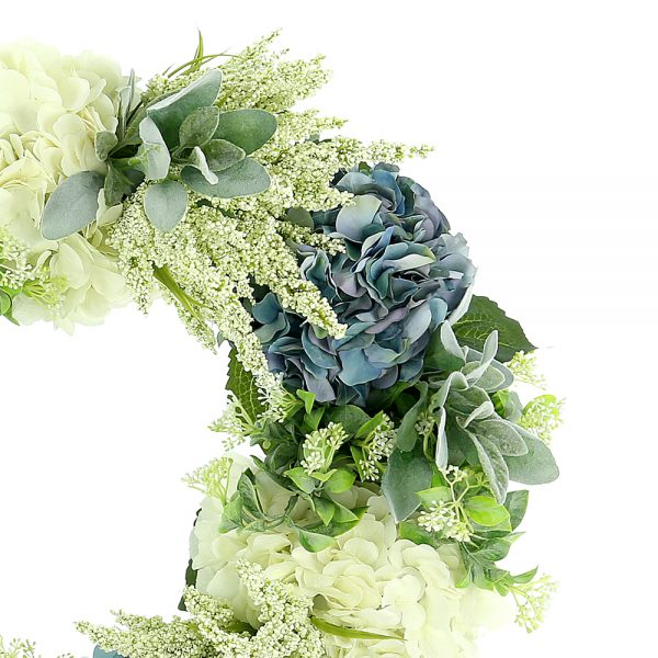 Grapevine Wreath with Hydrangeas and Lamb's Ear - Image 2