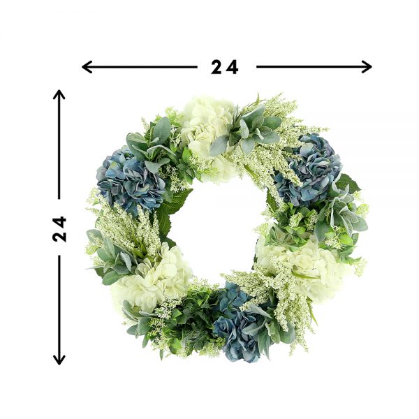 Grapevine Wreath with Hydrangeas and Lamb's Ear - Image 3