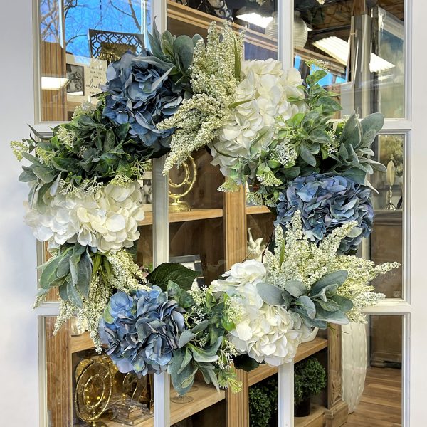 Grapevine Wreath with Hydrangeas and Lamb's Ear - Image 4