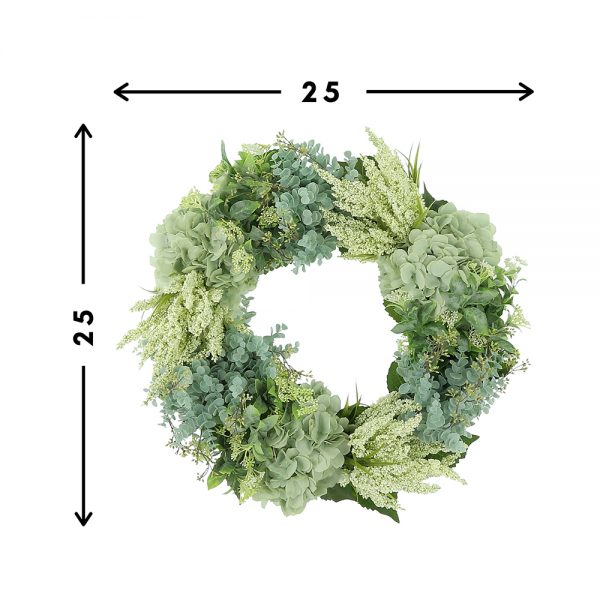 Hydrangea, Heather and Eucalyptus Wreath - Image 4