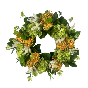 Assorted Hydrangea and Fiscus Leave Spring Wreath