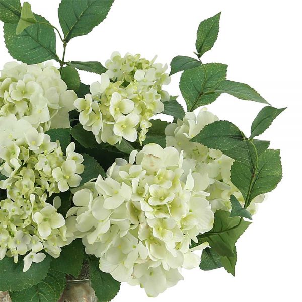 Hydrangea In Glass Vase with Seashells - Image 3