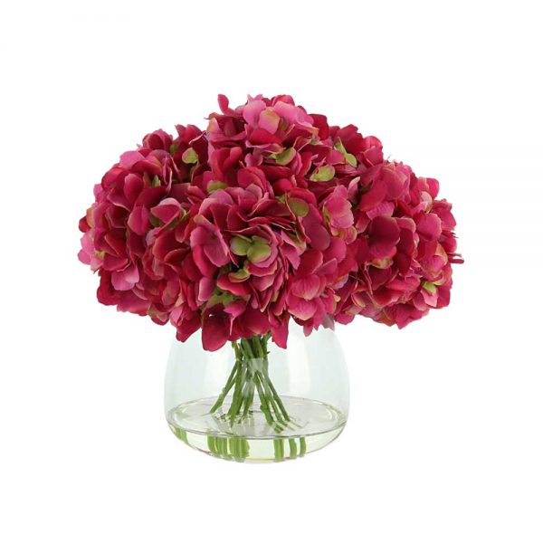 Hydrangea In Glass Vase