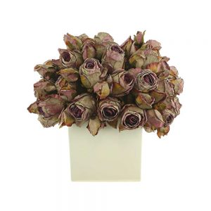 Dried Roses In Ceramic Pot