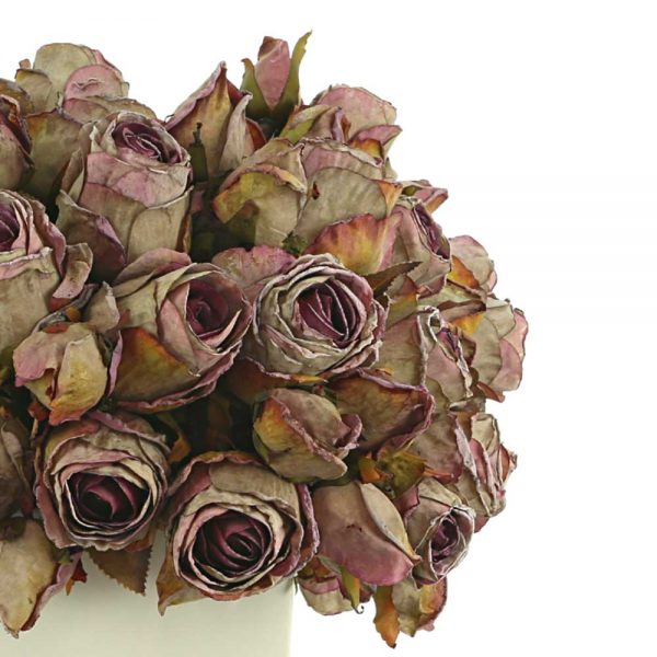 Dried Roses In Ceramic Pot