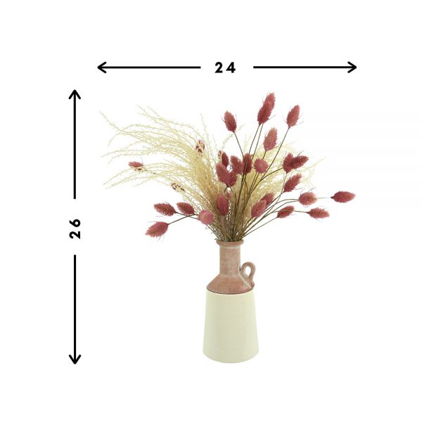 Pampas, Hare's Tail In Ceramic Vase