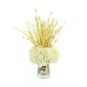 Hydrangea In Vase With Shells