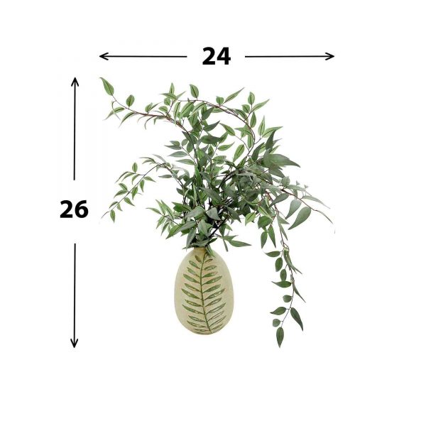 Italian Ruscus in Ceramic Vase