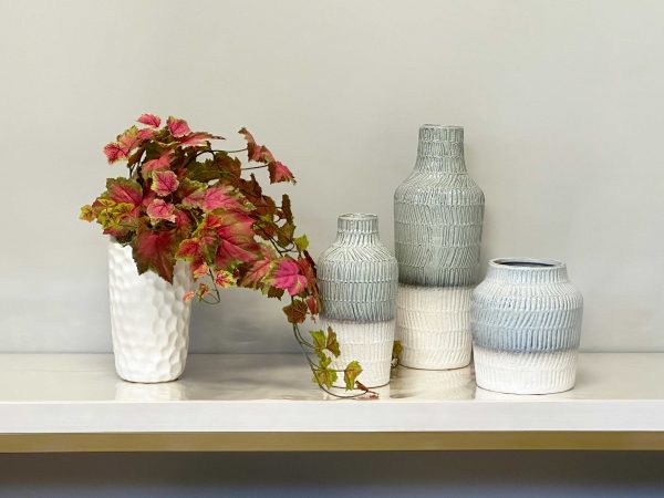 Red Ivy Arrangement in Ceramic Vase