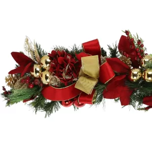 6' Holiday Garland with Hydrangeas, Ornaments and Bows