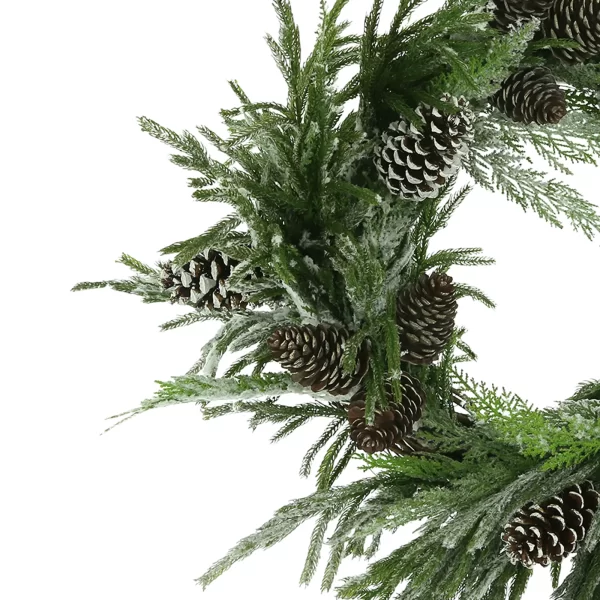 30" Evergreen Holiday Wreath with Pinecones