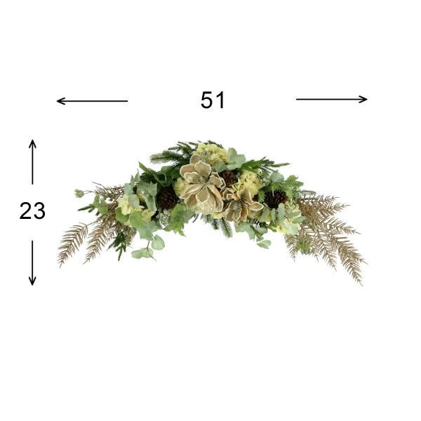 Magnolia and Hydrangea Holiday Swag Garland