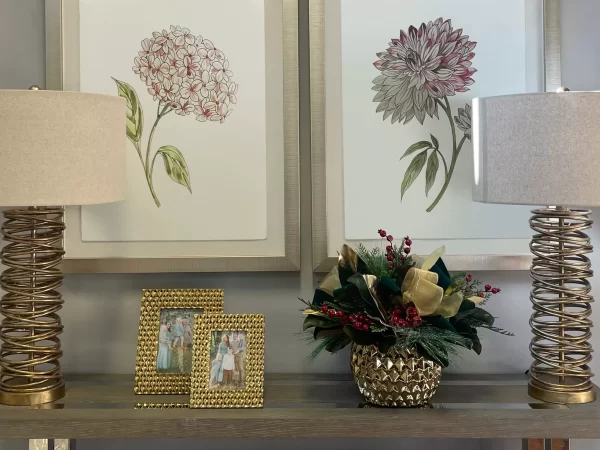 Cedar, Magnolia Leaf and Berry Holiday Arrangement in Ceramic Vase