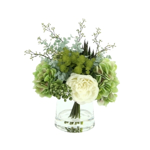 Floral Arrangement with Peonies, Hydrangeas and Succulents