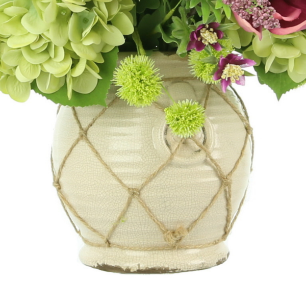 Hydrangeas, Magnolias and Heather in Ceramic Vase - Image 3