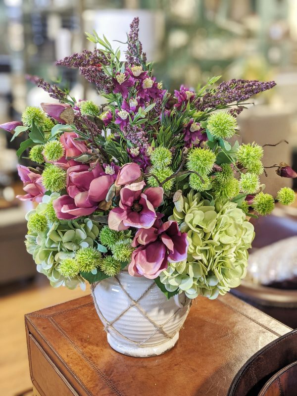 Hydrangeas, Magnolias and Heather in Ceramic Vase - Image 5
