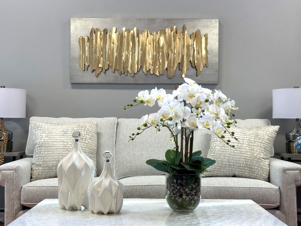 Organic Modern Orchid Arrangement with Moss and Rocks - Image 2