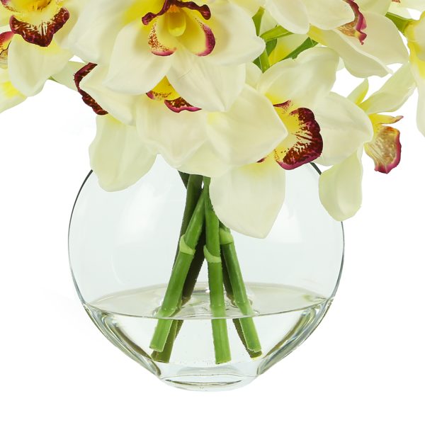 Orchids Arranged in Glass Vase - Image 3