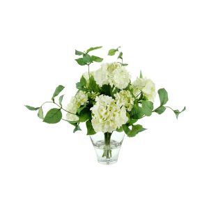 Hydrangea Arrangement in Glass Vase