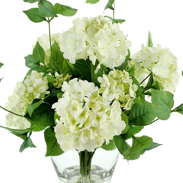 Hydrangea Arrangement in Glass Vase - Image 4