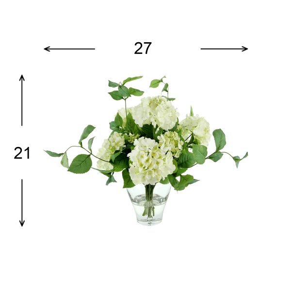 Hydrangea Arrangement in Glass Vase - Image 3
