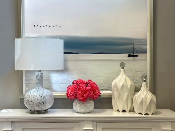 Roses Arranged in Wavy Glass Vase - Image 2
