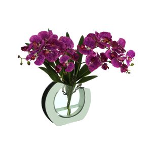 Orchid Arrangement in Mirrored Glass Vase