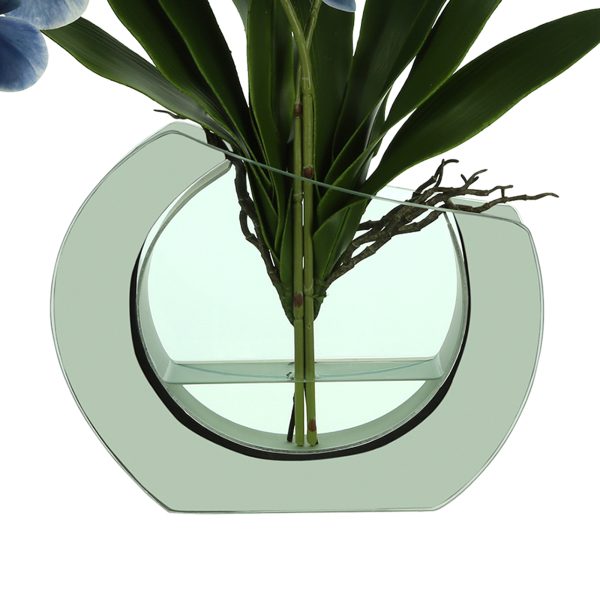 Orchids Arranged in Mirrored Glass Vase - Image 5