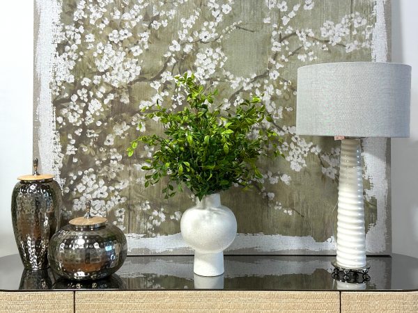 Nandina Arranged in Round Ceramic Vase - Image 2