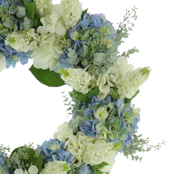 24" Spring Wreath with Assorted Hydrangeas and Snap Dragon - Image 3