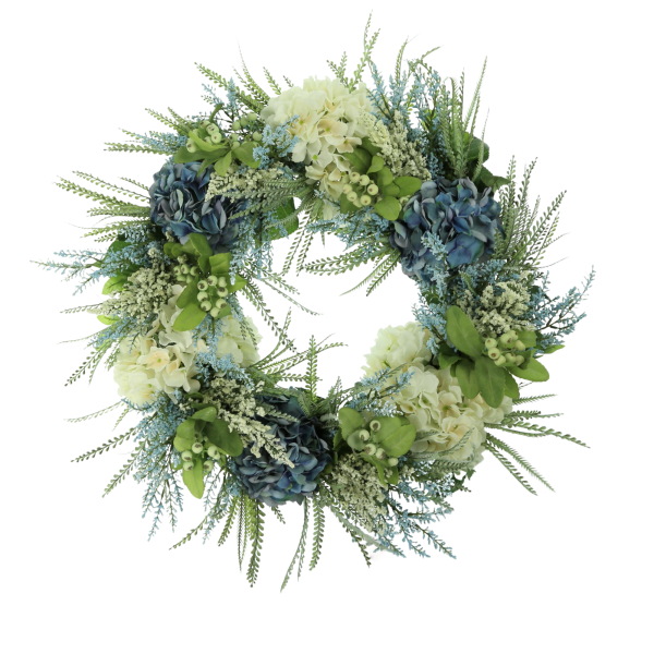 28" Hydrangea, Heather and Berry Wreath