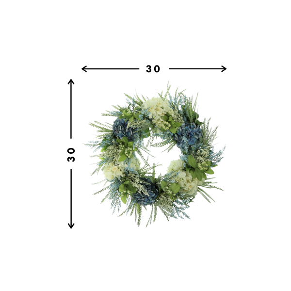 28" Hydrangea, Heather and Berry Wreath - Image 2