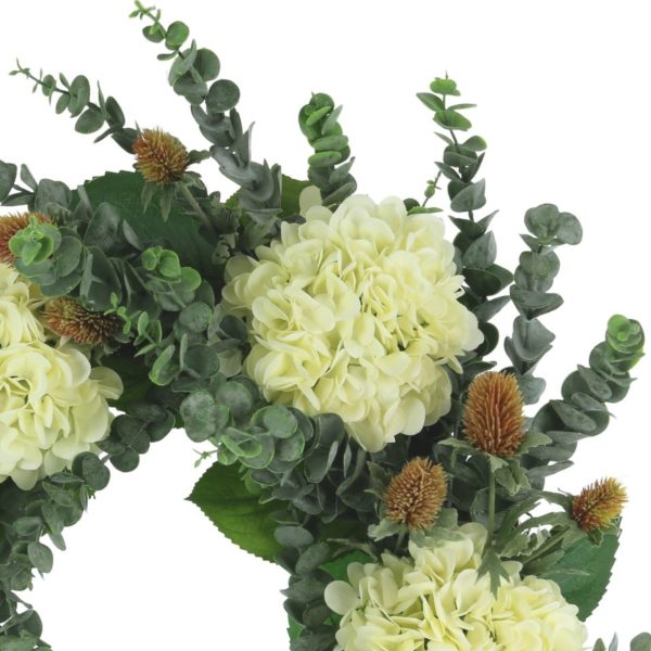 26" Wreath with Hydrangeas, Eucalyptus and Thistle - Image 4