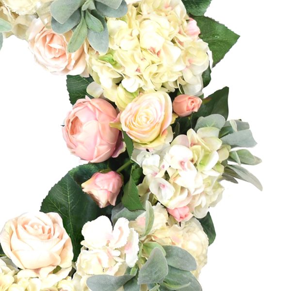 27" Spring Wreath with Hydrangeas, Roses and Peonies - Image 2