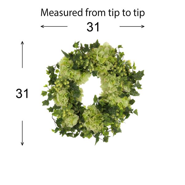 30" Hydrangea and Sedum Wreath - Image 2