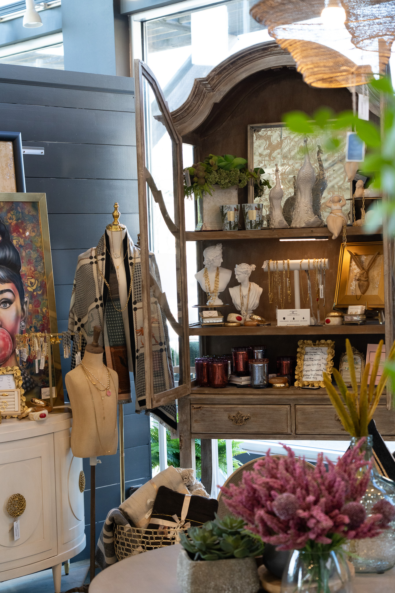Decor and accessories inside NJ furniture showroom
